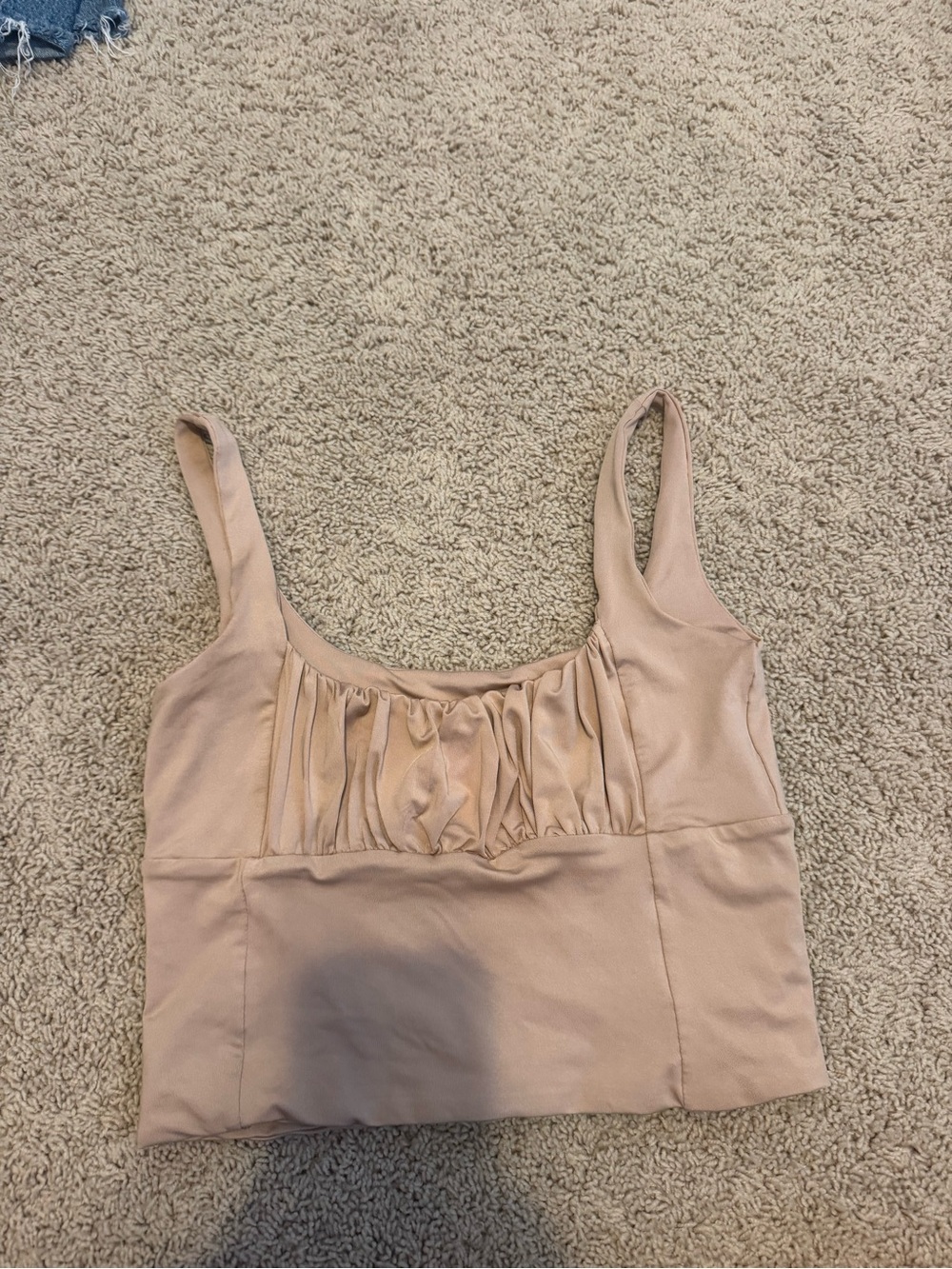 Sleeveless Ruched Front Crop Top - Blush